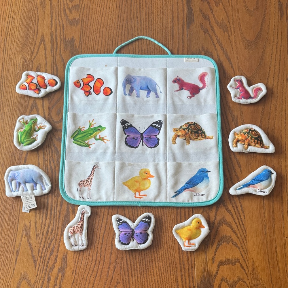 Animal Match & Learn Grid Toy - Teal Trim